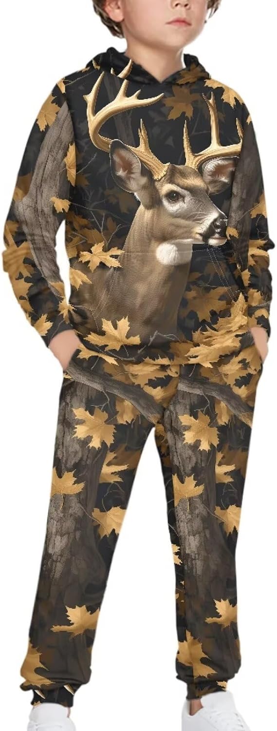 Kids Sweatsuit 5-12 Versatile Sweatshirt and Sweatpants Joggers Set Soft Hoodie Sweatshirt Tops for Boys Girls