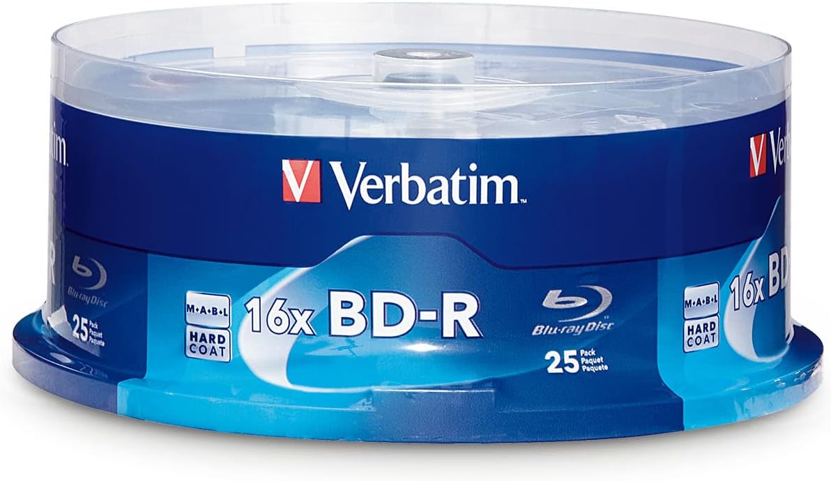 BD-R 25GB 16X Blu-ray Recordable Media Disc - 25 Pack Spindle - 97457