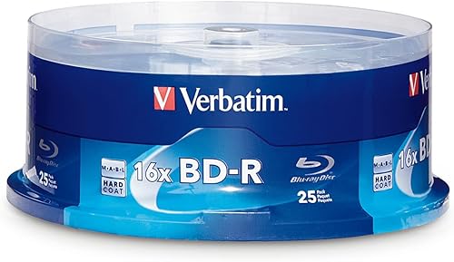Verbatim BD-R - Disco multimedia grabable Blu-ray de 25 GB 16X paquete de 25 husillos