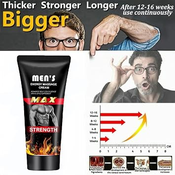 Massage Cream Extra Strength Massage Gel for Increase Size Thickness, Strength and Performance for Male 60ml(Black)