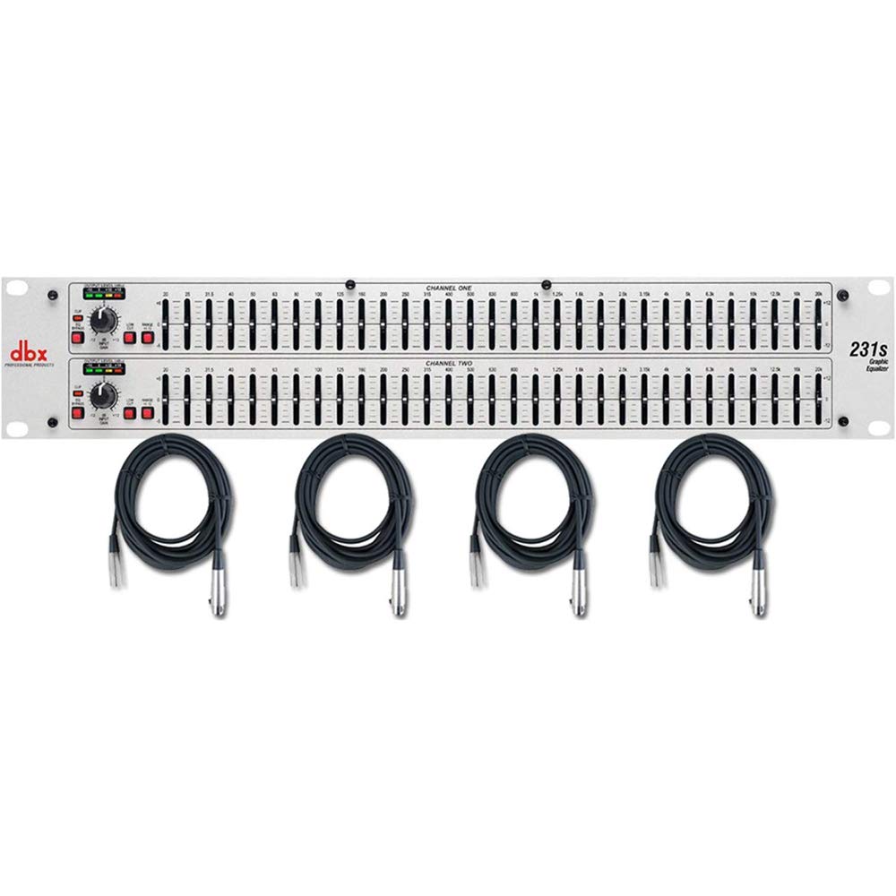 DBX 231s EQ 31 Dual-Band Graphic EQ Rack Unit w/4 XLR Cables