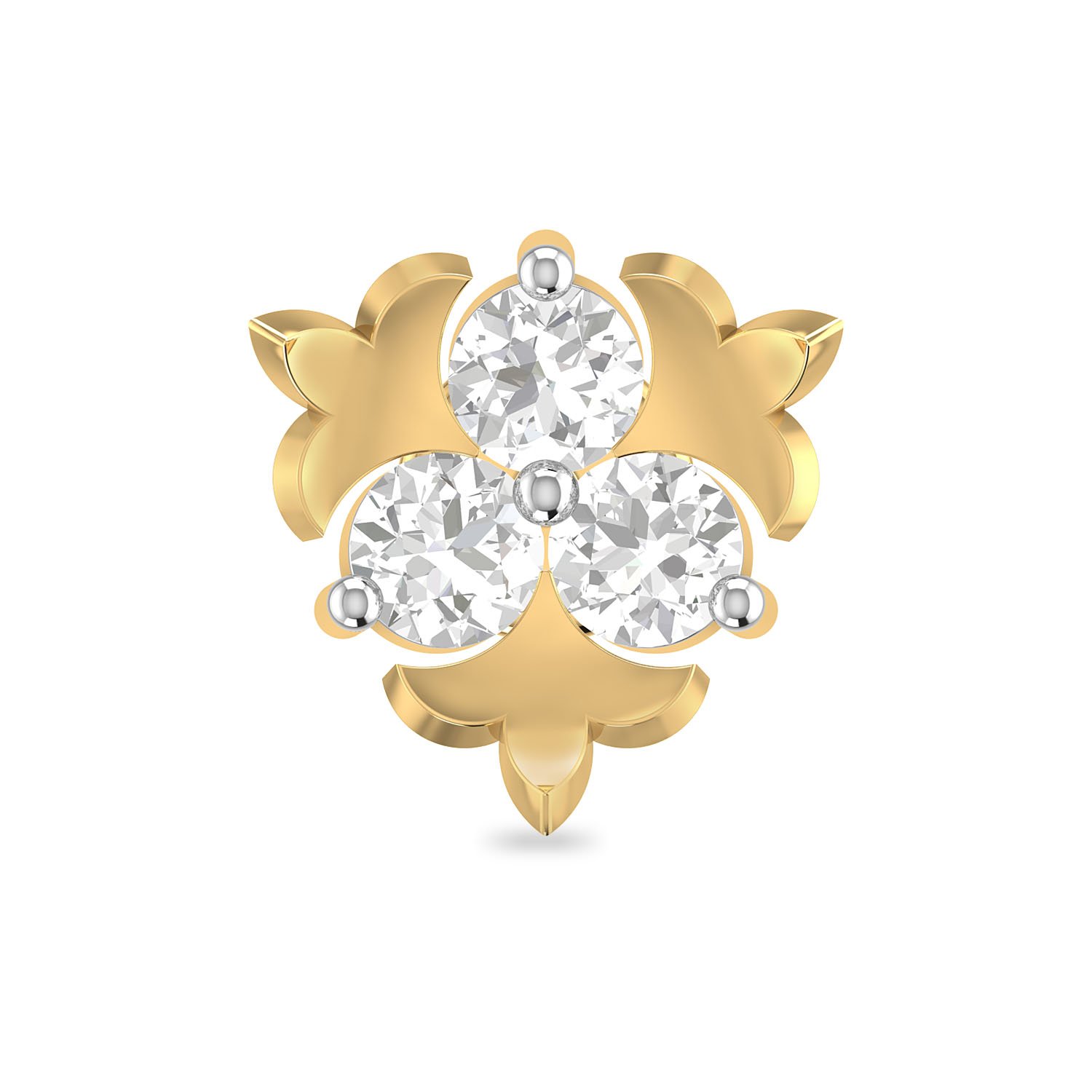 pc jeweller The Lany 18KT Yellow Gold and Diamond Nose Pin for Women-picture-21