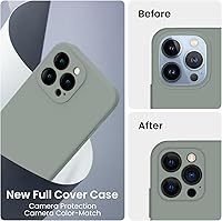 Vista 3 de FireNova Funda diseñada para iPhone 13 Pro Max, funda de silicona [protección de cámara] con [2 protectores de pantalla], forro interior de Verde