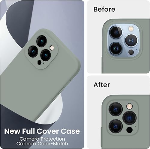 Miniatura 3 de FireNova Funda para iPhone 13 Pro, funda de silicona mejorada protección de cámara con 2 protectores de pantalla, forro interior de microfibra suave