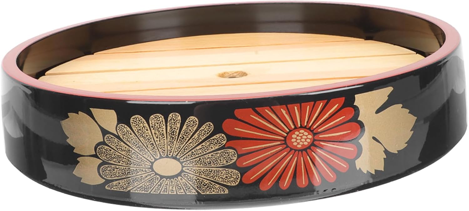 Salmon Sashimi Plate Japanese Sushi Tray with Draining Board 24.5cm Reusable Serving Dish for Home Dinner Table Decor
