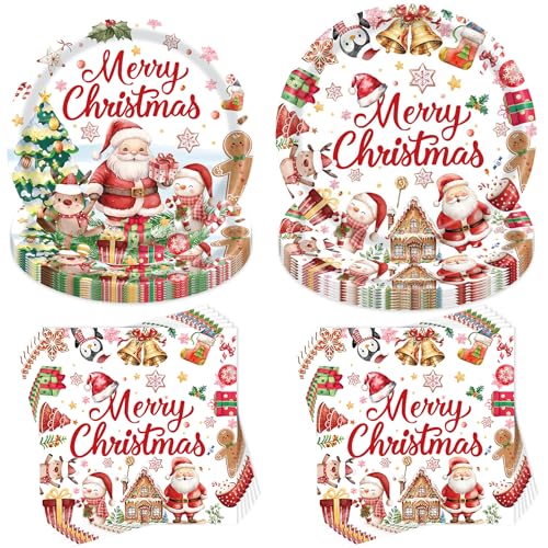 50 Stück Weihnachtsparty Geschirrset,Weihnachtsfest Deko...
