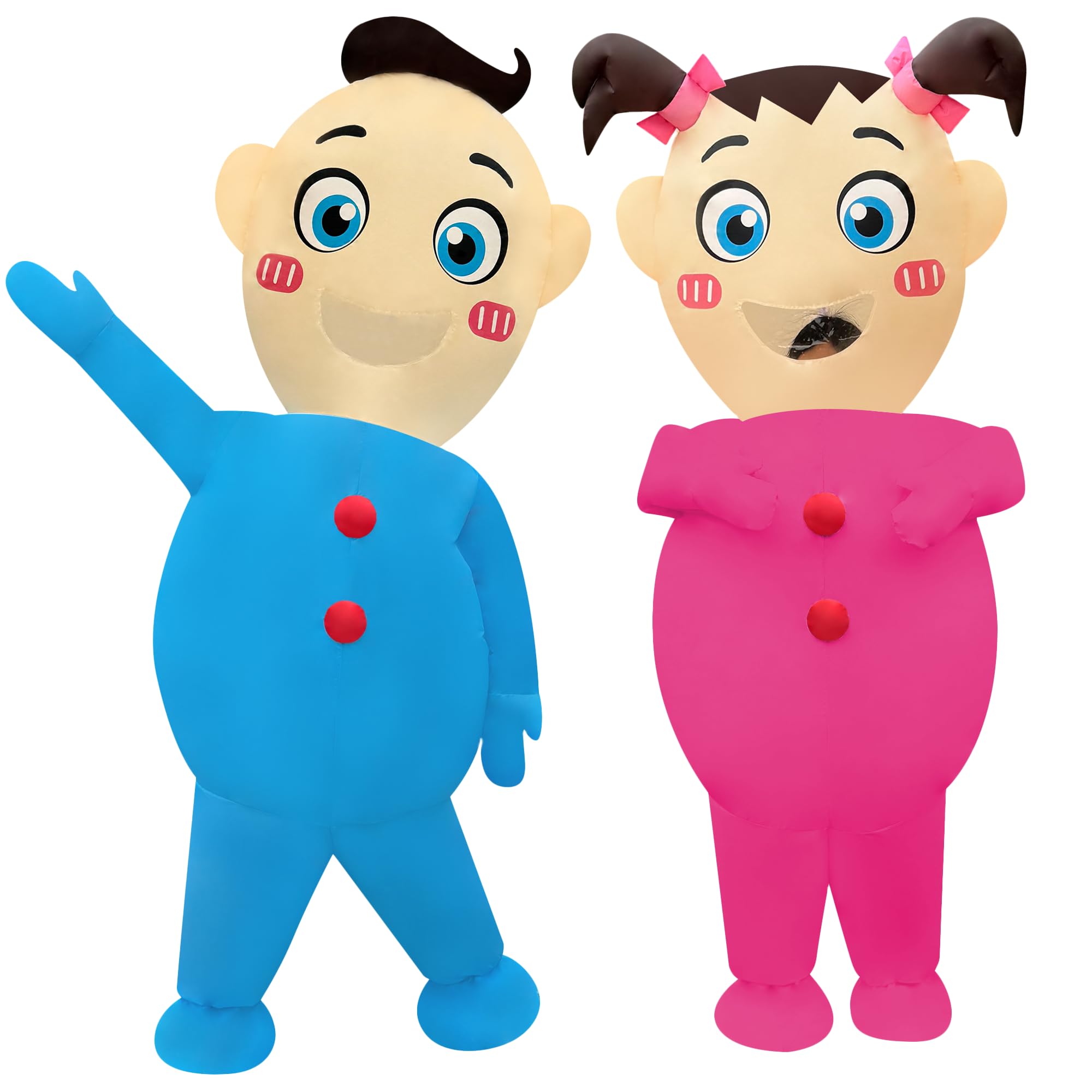 Condition photo showing Good Condition for 2 Pack Adult Inflatable Costume, Baby Design Blow Up Suit for Men and Women - Funny Gender Reveal Party, Baby Shower Party, Halloween Costume (Boy & Girl Patterns)