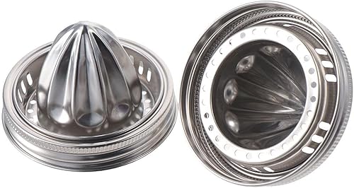 Miniatura 5 de Exprimidor manual simple de acero inoxidable, exprimidor de limón de 3.38 pulgadas, tapa de exprimidor de tarro Mason de 3.38 pulgadas, compresor de