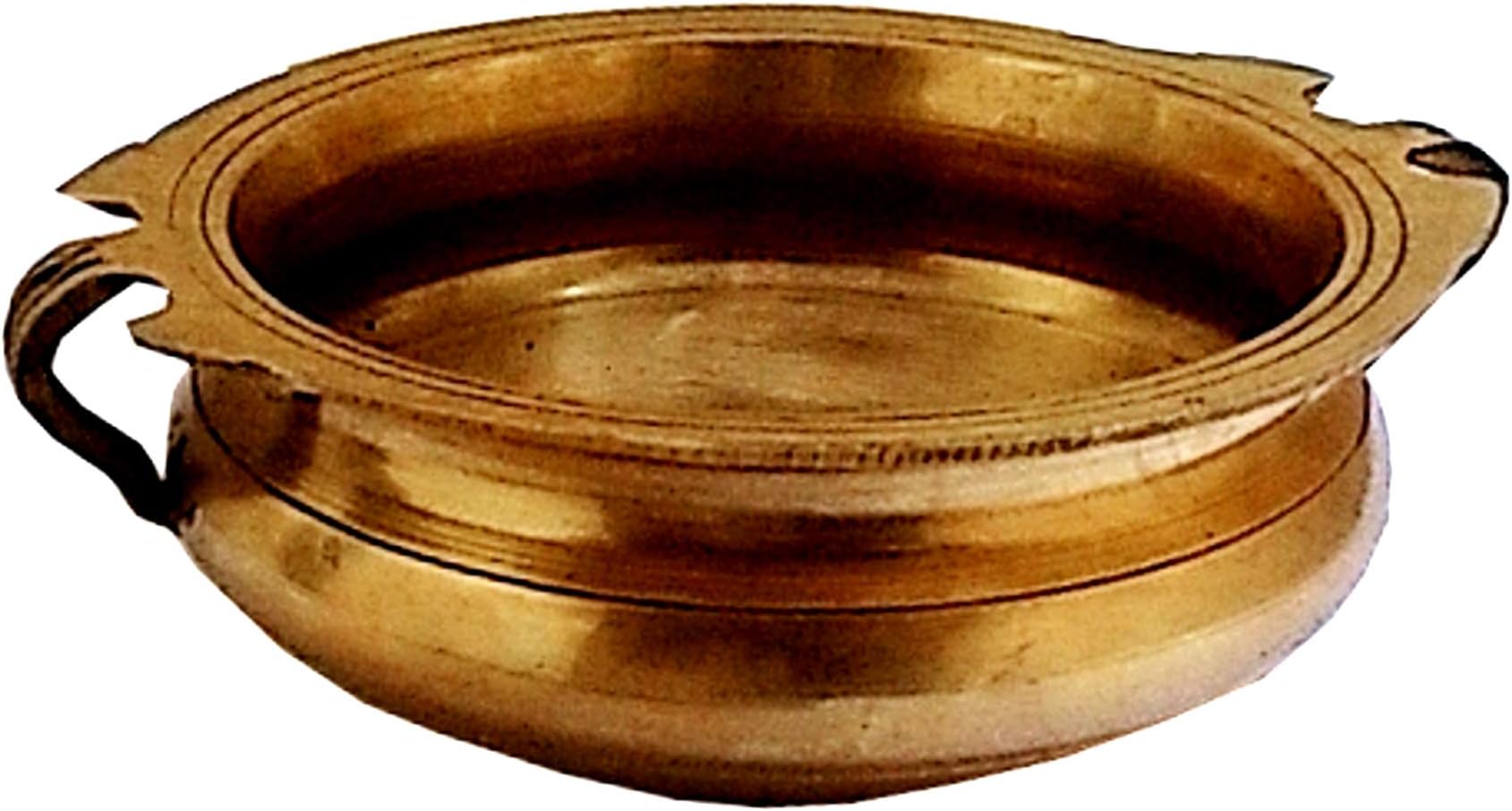 Purpledip Brass Urli (Uruli, Varpu): Vintage Design Small Water Bowl for Candles or Flowers (11759)