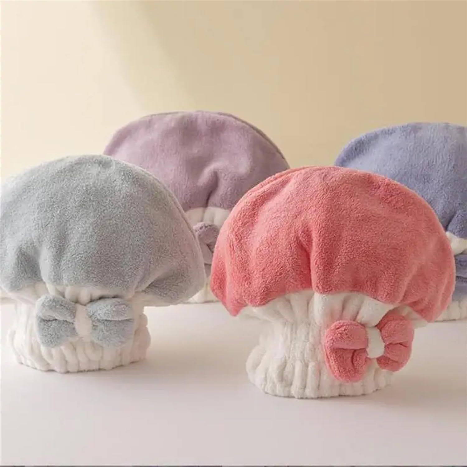 ヘアターバン、 コーラルフリース ヘアドライキャップ タオルラップ マルチカラー(Green)