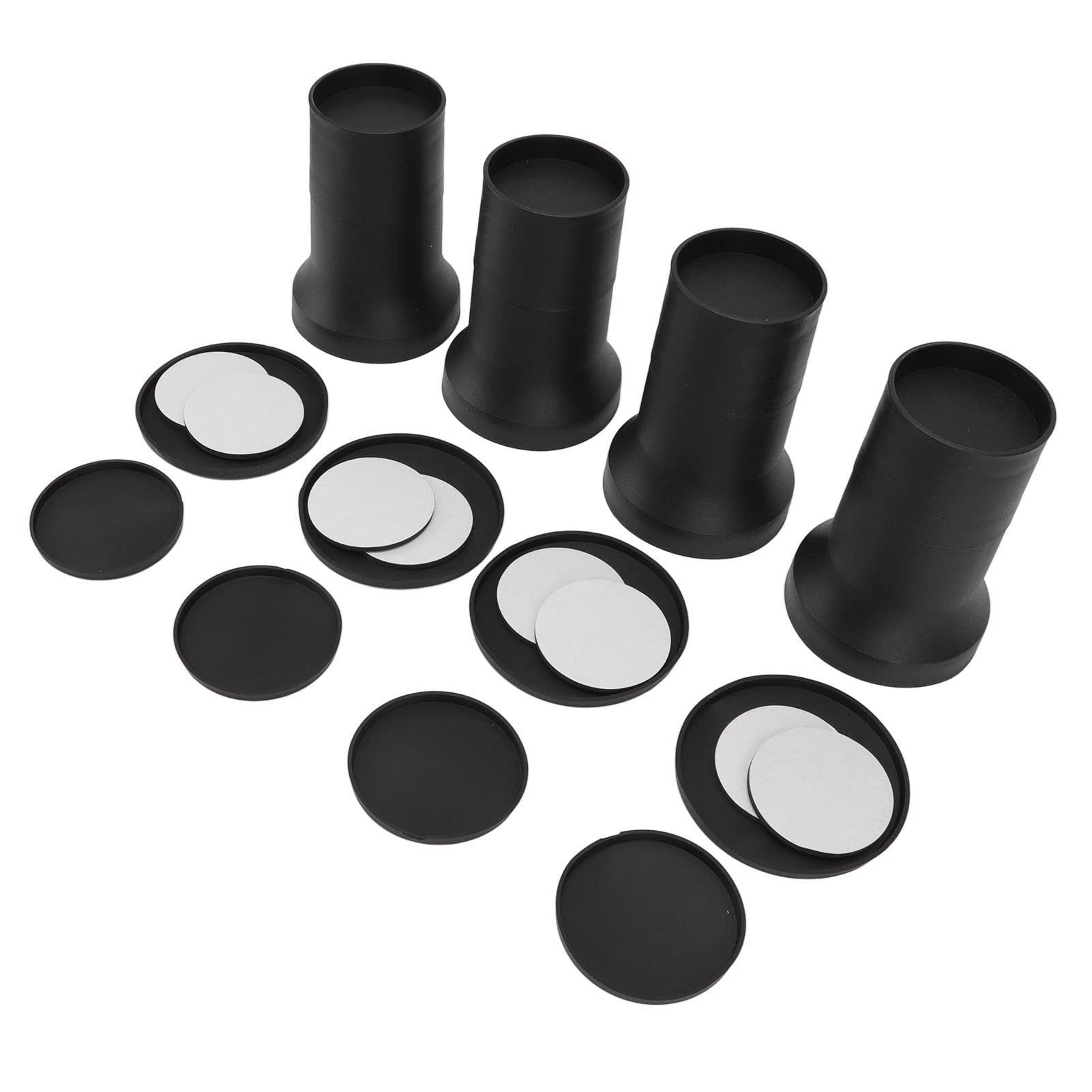Sollevatori per mobili rotondi da 4 pezzi con cuscinetti in gomma antiscivolo Set di rialzi per letti e mobili in plastica Supporto resistente 2200 libbre Design impilabile per