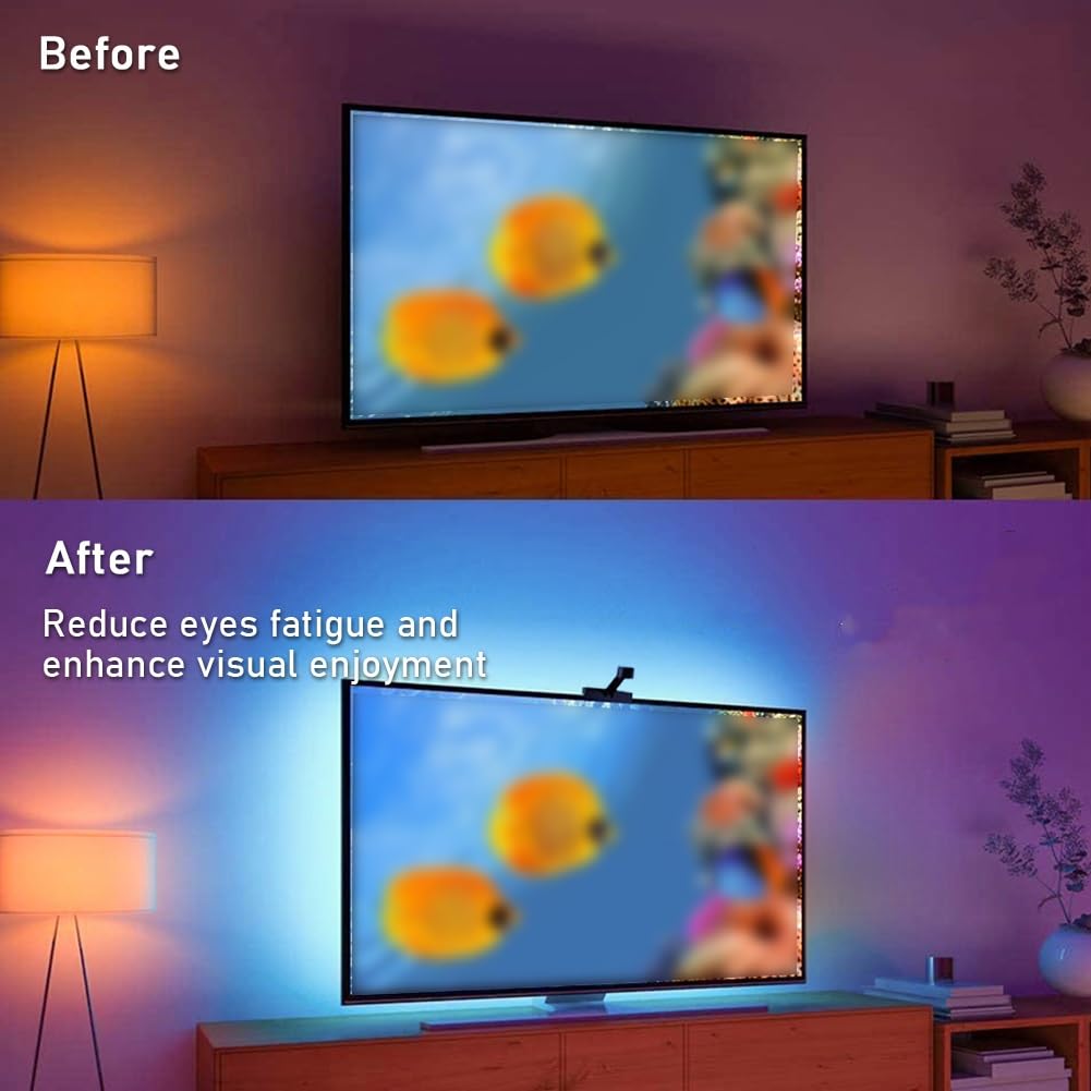 Striscia di Luci A LED Strisce LED Intelligenti Striscia Luminosa Dell'ambiente del Computer Sincronizzata con Lo Schermo del Suono E della Luce Adatto per TV da 55~65 Pollici