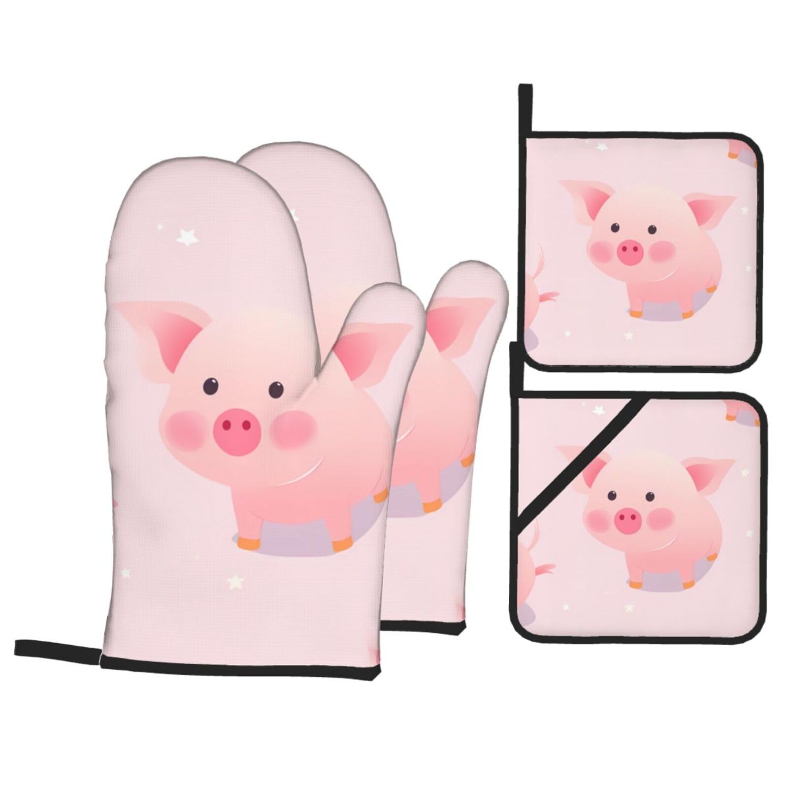 Maniques cochon rose isolantes pour manipuler les plats chauds sans brûlure