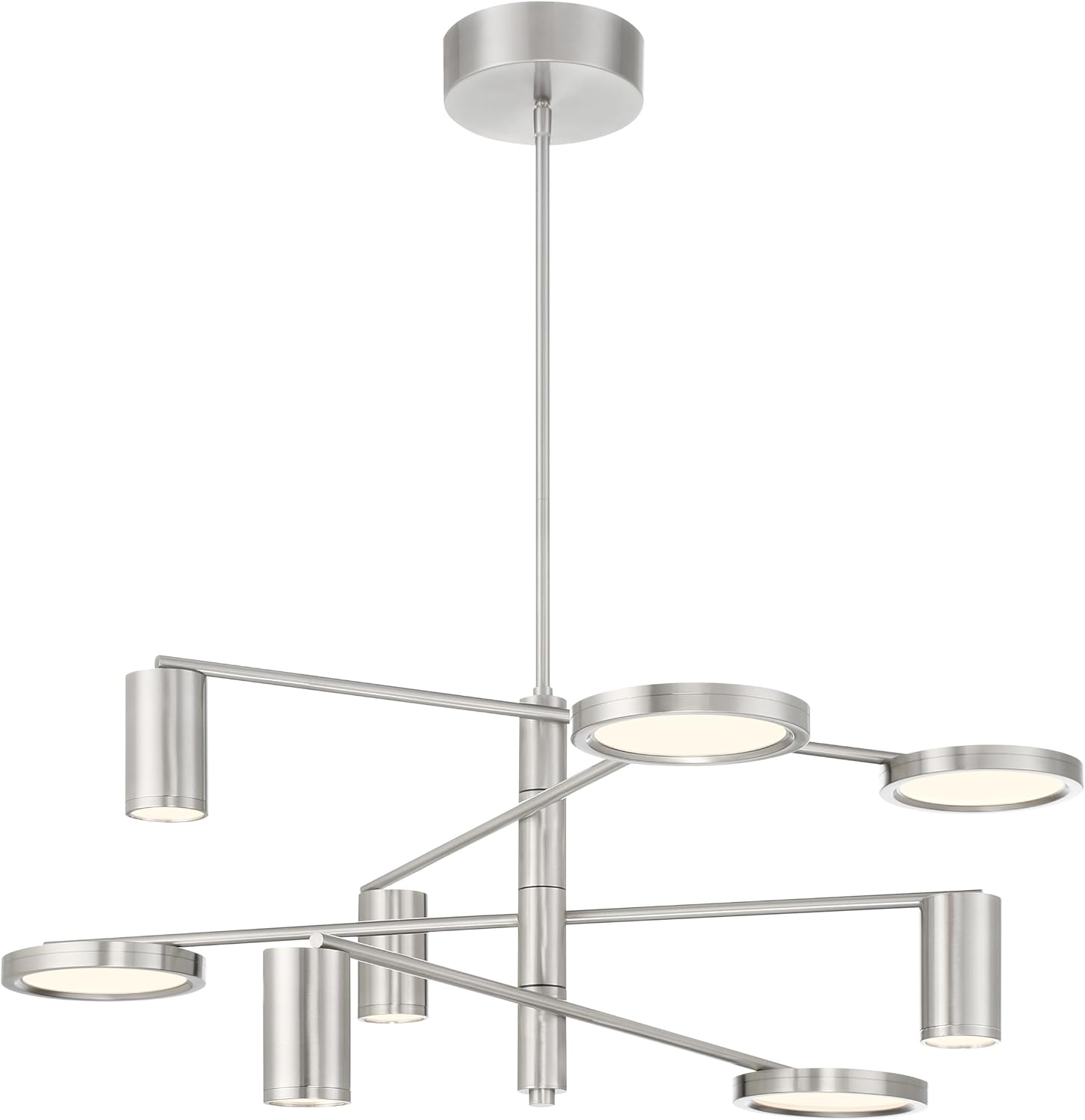 GEORGE KOVACS Swivel 4 Light LED Chandelier in Brushed Nickel Finish