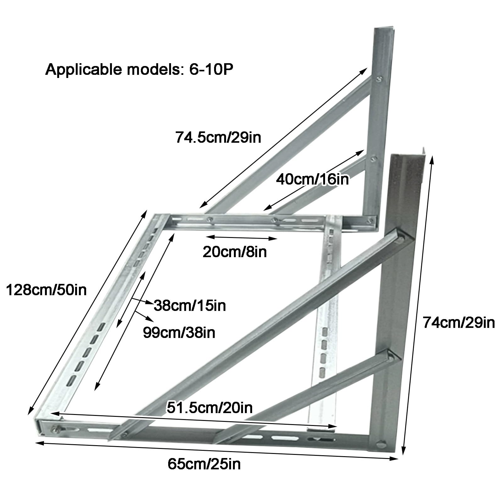 Soporte Universal de Pared, Soporte Aire Acondicionado Exterior, Kit de Instalación, Ángulo de Hierro Galvanizado de Alta Resistencia, Hasta 300 Kg