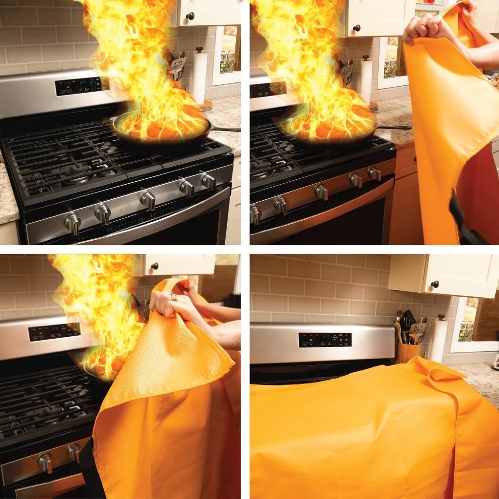 Fire Blanket (1m x 2m) for Home, Kitchen & Car | Emergency Fire Safety Blanket for Cooking & Electrical Fires | Reusable Fire Retardant Fiberglass Sheet for Industry, School, Office & Outdoor Use