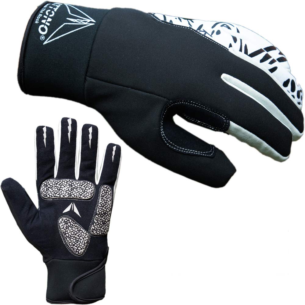 ATTONO Winter Fahrradhandschuhe Winter Gel Fahrrad Handschuhe mit wasserdicher Membrane (7/S) Fashion