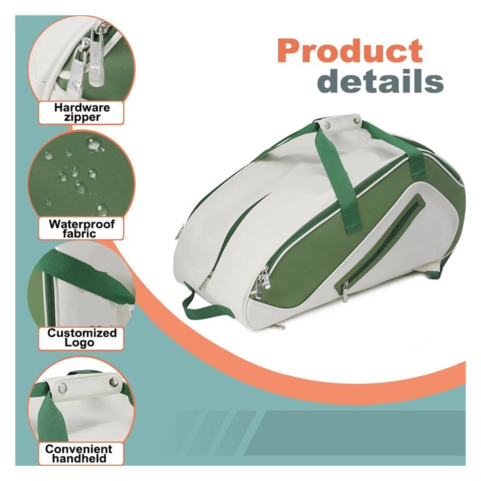 Bolsa de Tenis Bolsa de Tenis, Mochila for Raqueta De Tenis Profesional Grande Padel Squash Bádminton Zapato Bolsillo Multicolor