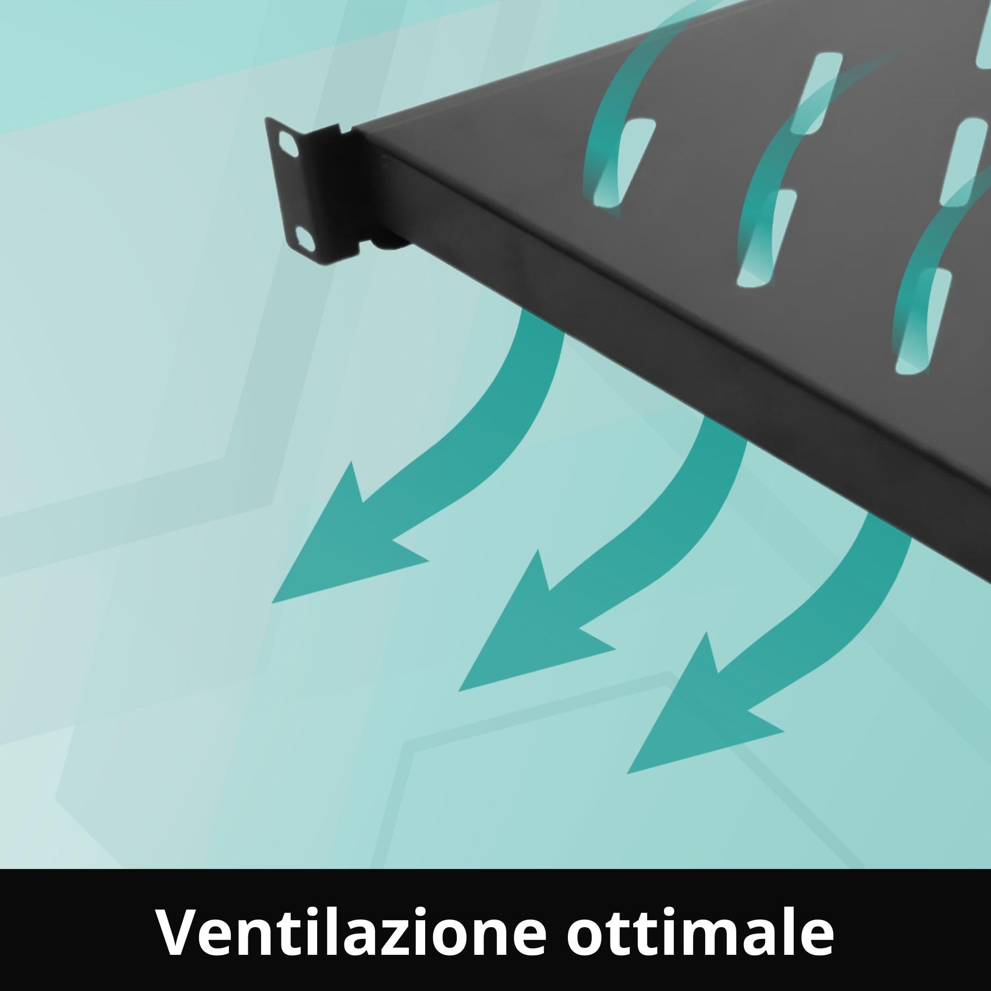 Mensola Estraibile per Armadi Rack 19", Nera - Robusta, Versatile e Salvaspazio - Ideale per Server, Networking, Apparecchiature Elettroniche e molto altro (Profondità 530 mm)