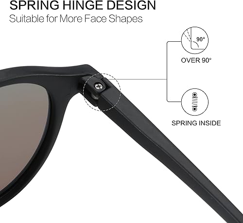 Miniatura 96 de ZENOTTIC Lentes de sol redondos polarizados, elegantes lentes de sol para hombres y mujeres, retro clásicos, selección de varios estilos