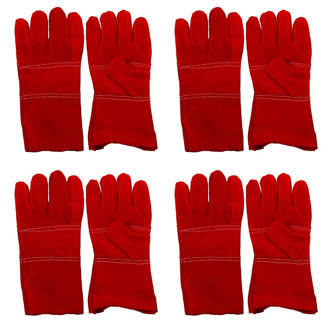 RBGIIT 14" Red Leather Hand Safety & Welding Gloves Pack of 4 pairs Safety Gloves XL (M) (B0995XF7LZ) Amazon Price History, Amazon Price Tracker
