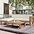 YSWH 5-Piece Patio Acacia Wood Outdoor Furniture Sectional Conversation Sets Sofa Set with Slatted Tabletop Tea Table and X-Back Wood Frame, Removable Cushions