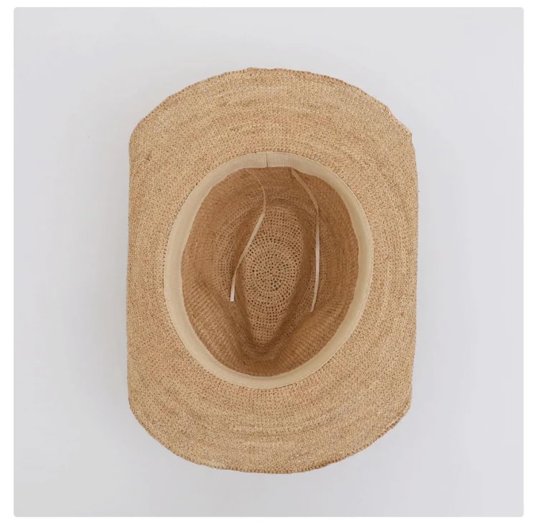 Sonnenhut Strohhut Hut Raffia Sonnenhut Einfache Cowboyhüte Mit Gelocktem Rand Sonnenschutz Strohhüte