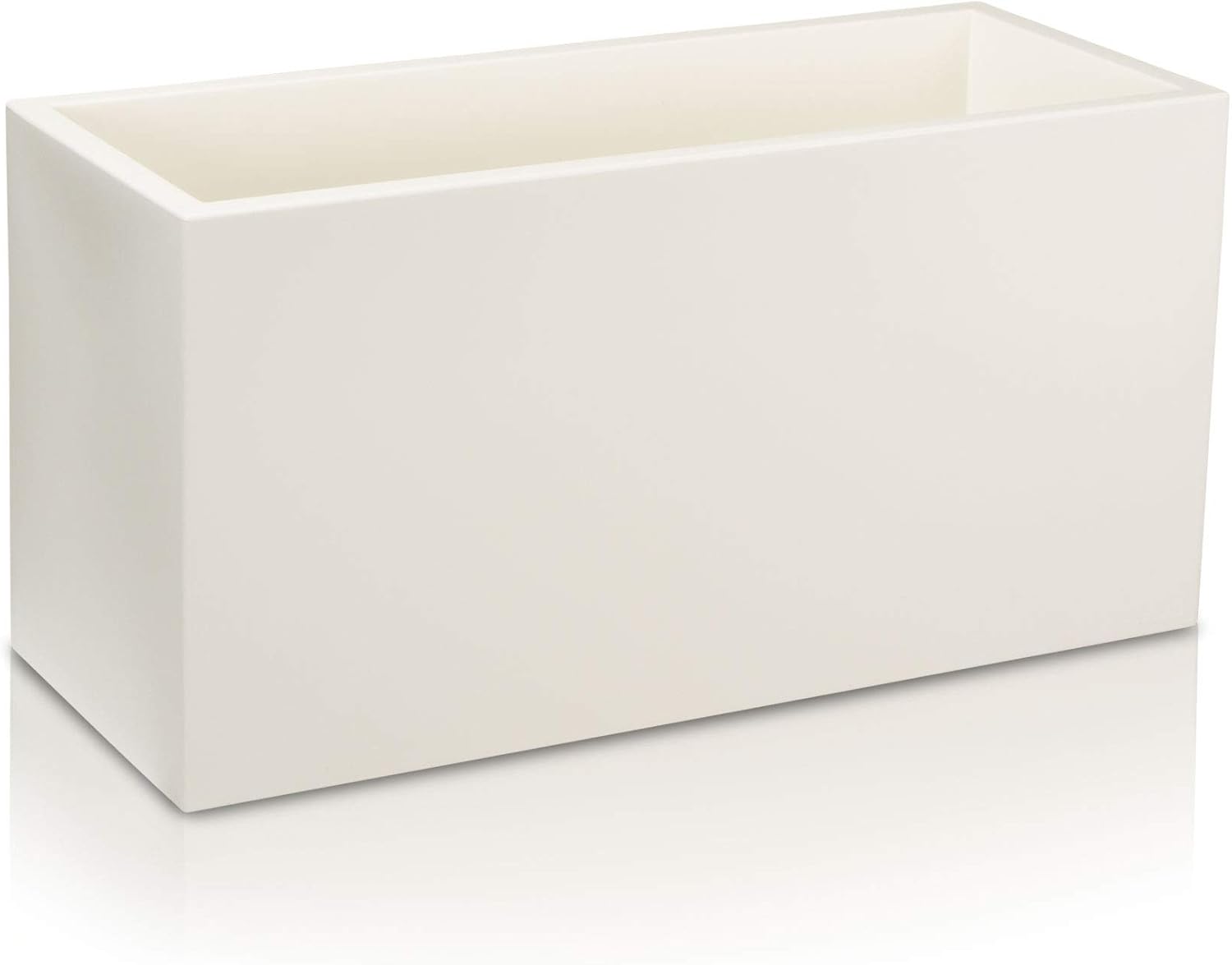 Maceta VISIO 50 de Plástico - Blanco Mate - 100x40x50 cm - Resistente a Las Heladas y a los Rayos UV (8 Años de Garantía) - Jardinera de Plástico