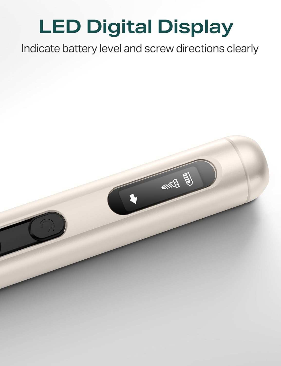 Close-up of the LED digital display on the screwdriver