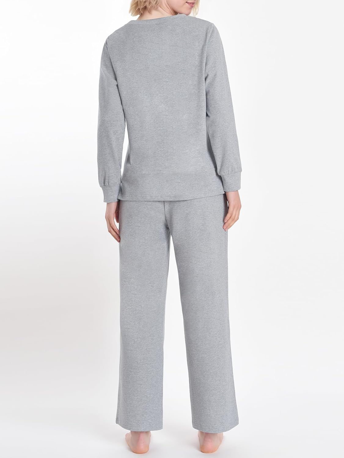 Latuza Women's Petite Pajama Set Soft Cotton Long Sleeve Lounge Outfit - Image 3