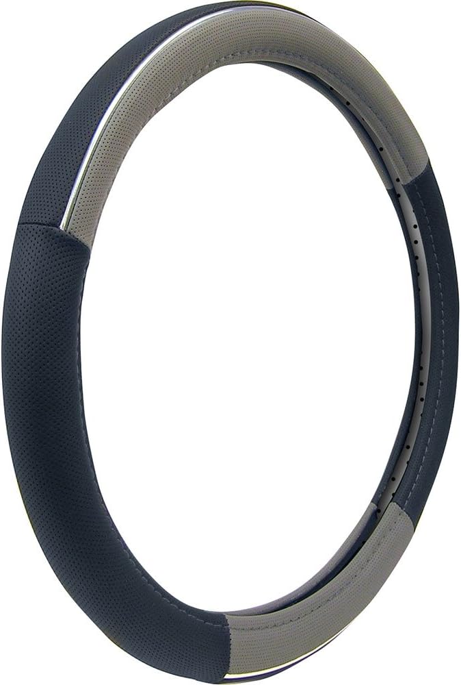 Custom AccessoriesCustom Accessories 38850P Black/Grey with Chrome Accent Steering Wheel Cover