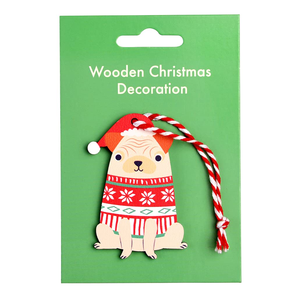 Rex London Rouge Pug Christmas Decoration