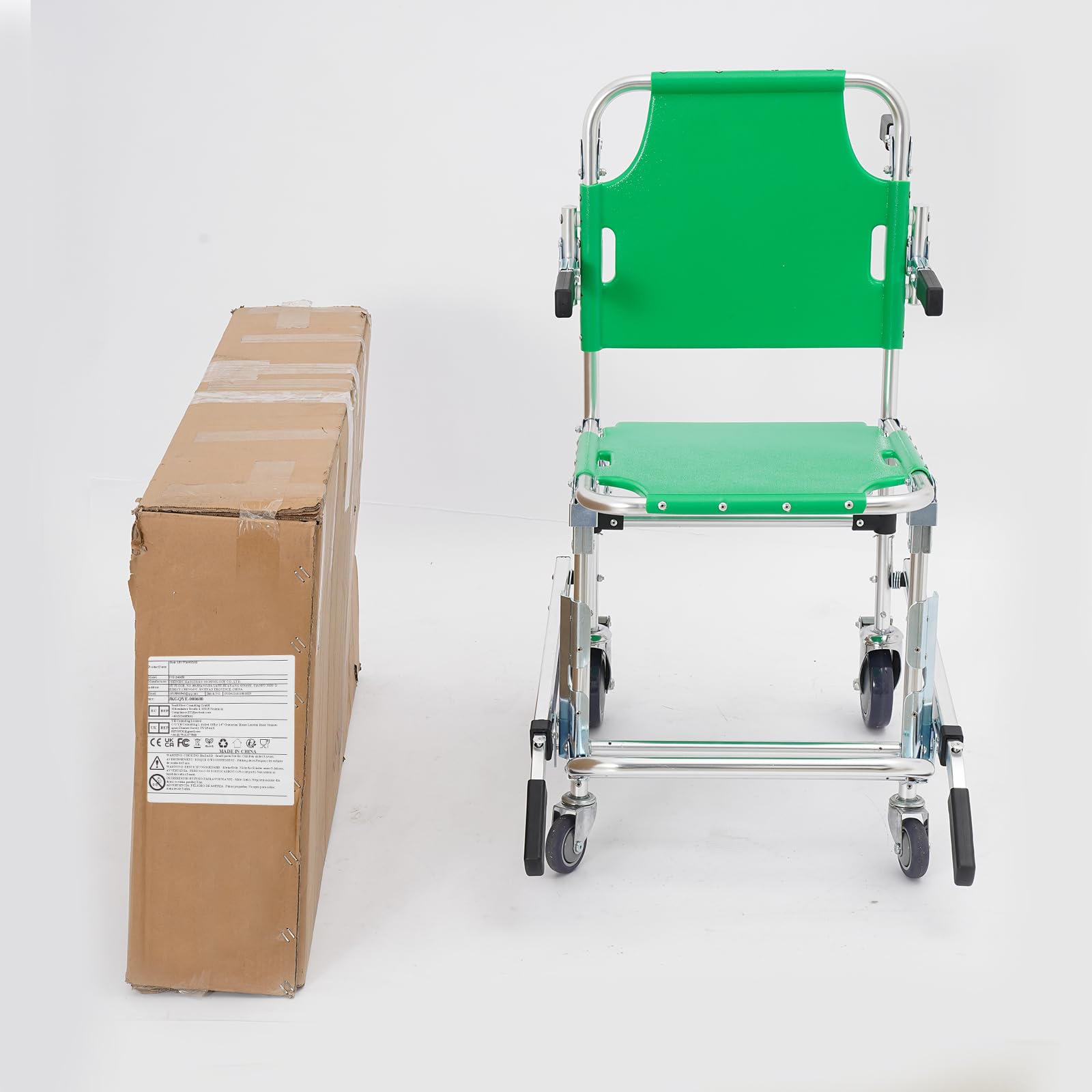 Silla de ruedas plegable ligera, silla de escaleras, sillas de ruedas, silla de ruedas, aleación de aluminio, para discapacitados y mayores, reposapiés, reposabrazos, ligero, capacidad de carga máxima