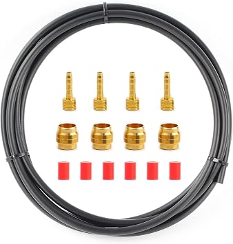 Replacement Bike Hydraulic Disc Brake Hose with Brass Olive and Barbed Fitting Kit Compatible with Shimano BH59, BH90, AVID SRAM and Magura, 2.5m Length, Multiple Fitting options for Magura