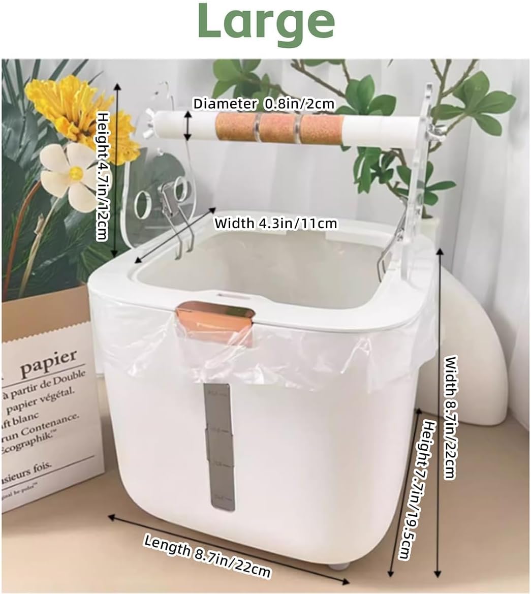 MANON ROSA Bird Toilet Stand with Removable Bucket – Easy Potty Training Tool, Climbing Perch for Targeted Defecation - Small Medium Parrot Parakeets Cockatiels Lovebirds Conuries (Large)