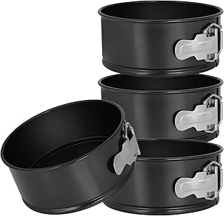 4pcs 6 inch springform pan,spring form pan for cheesecake with a detachable bottom,cake molds suitable for baking kitchens(black)
