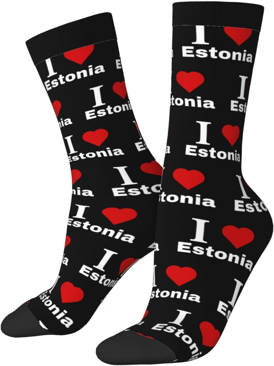 I love Estonia Socks For Men Women Sport Crew Athletic Running Wicking Socks