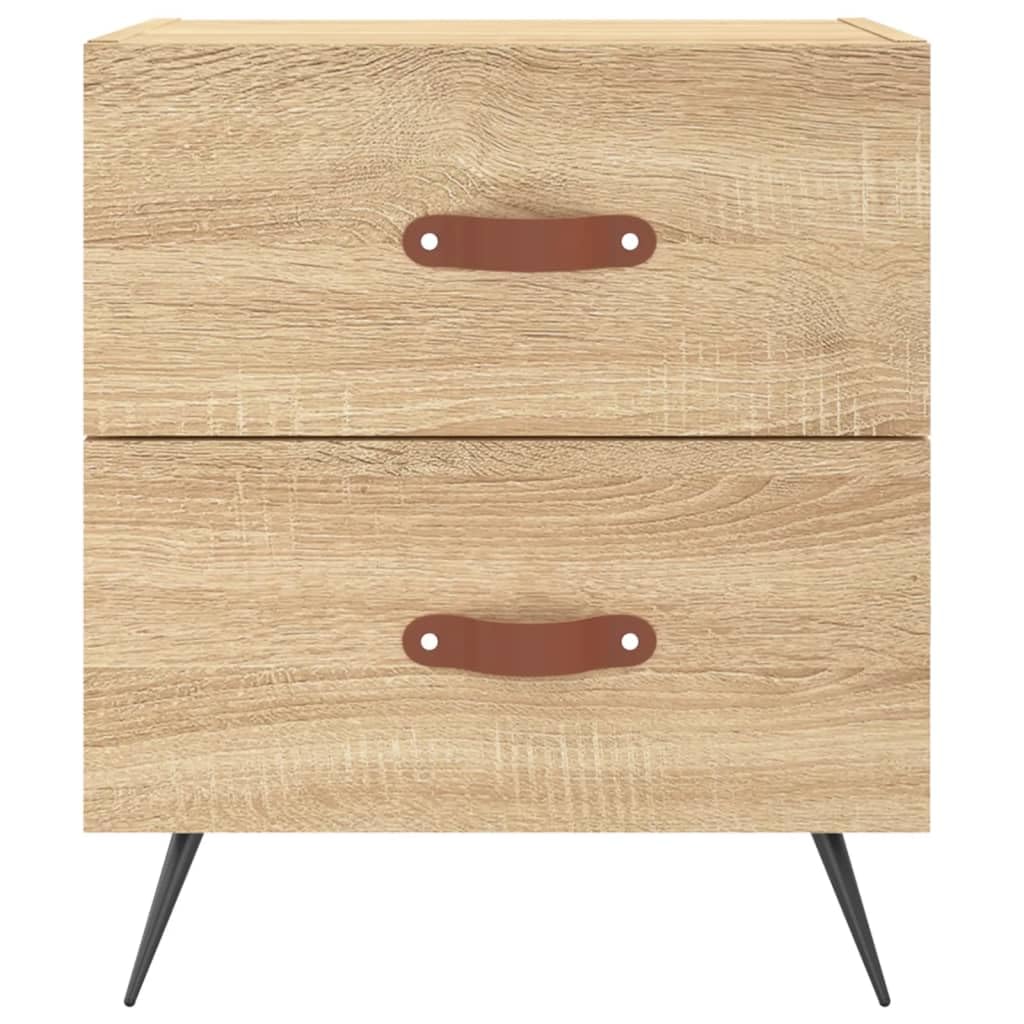 Moderner Nachttisch aus Holzwerkstoff mit geräumigen Schubladen und Metallfüßen für Stauraum und Stabilität im Schlafzimmer