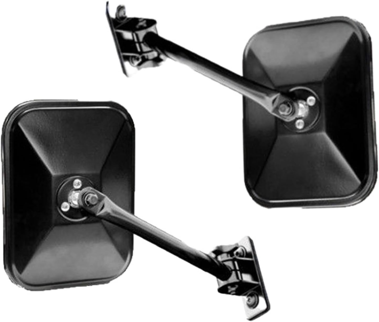 Round Rectangular Blind Spot Mirrors, Wide Angle Side View Mirror Attachments for 1997-2018 Vehicle Models, 1 Pair(Dark Grey)