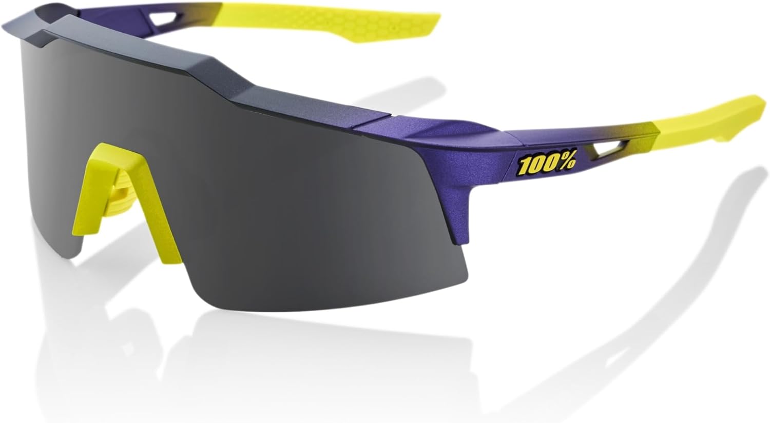100% SPEEDCRAFT SL Sport Performance Cycling Sunglasses (Matte Metallic Digital Brights - Smoke Lens)