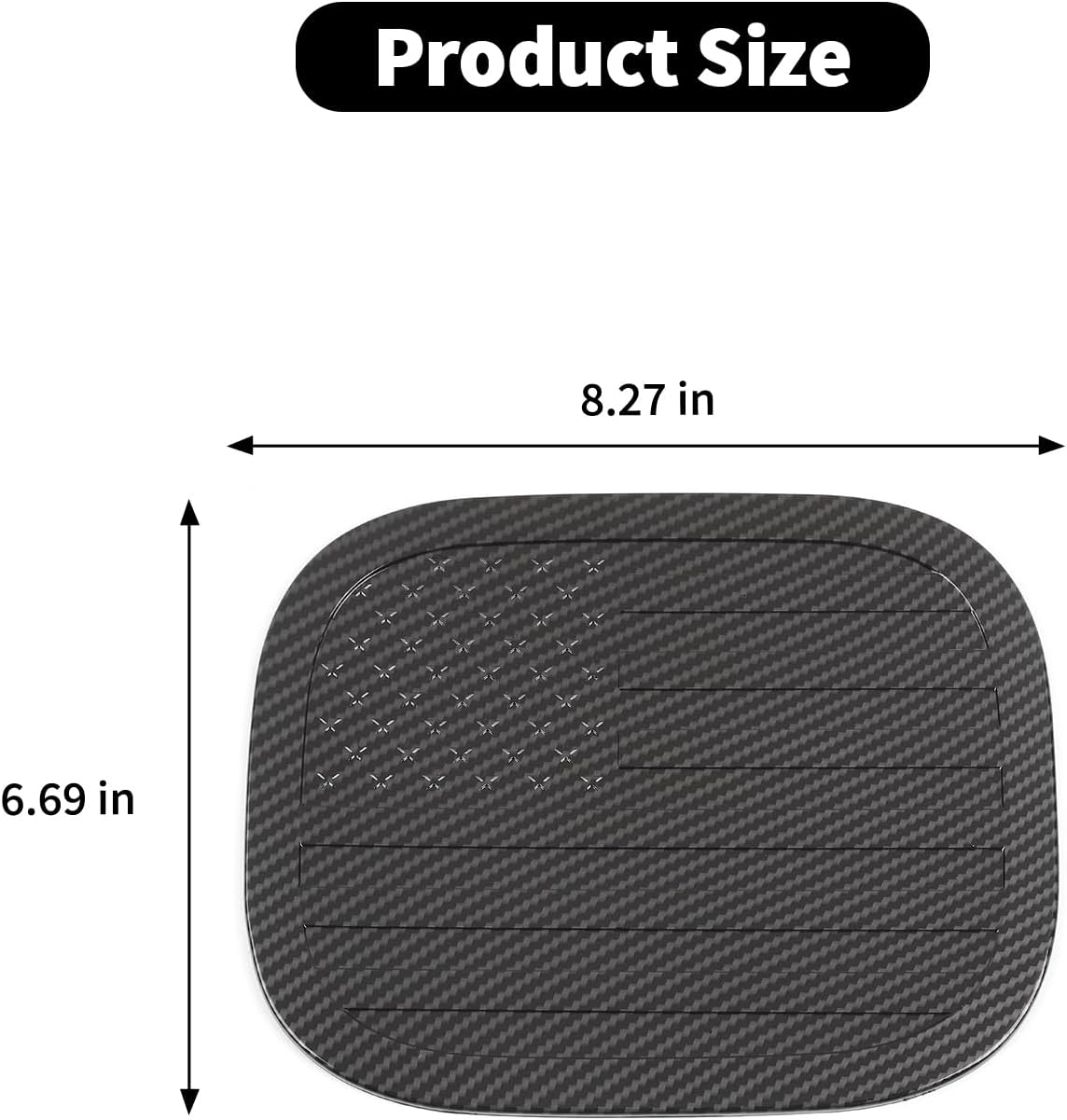 Black Fuel Filler Door Gas Tank Cap Cover Compatible with Ford Expedition 2022-2024 Exterior Accessory ABS