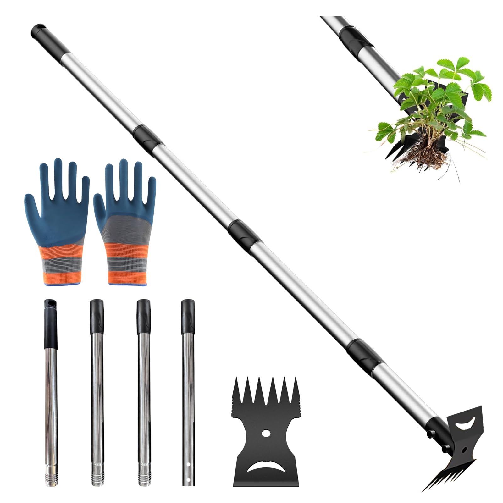 Désherbeur robuste de 148 cm en acier durable pour un entretien de jardin longue durée