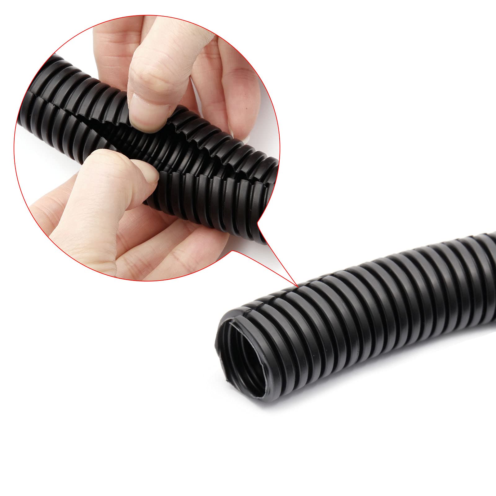 10 Meter Twin Wellrohr NW22 - Solar Wellschlauch 25,4mm AD 19,6mm ID Marderschutz