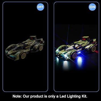 Light Kit for Lego Lamborghini Lambo V12 Vision GT Super Car, Lighting Set for Lego Lamborghini Lambo V12 Vision GT Super Car Set 76923 - Not Include Models, Just Light Kit