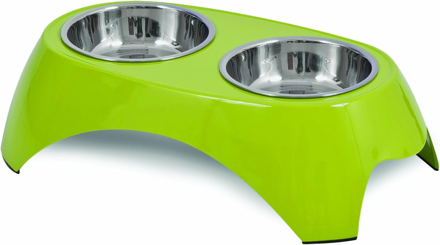 Petmate 14.5 oz Italia Raised Double Bowl, Medium, Green