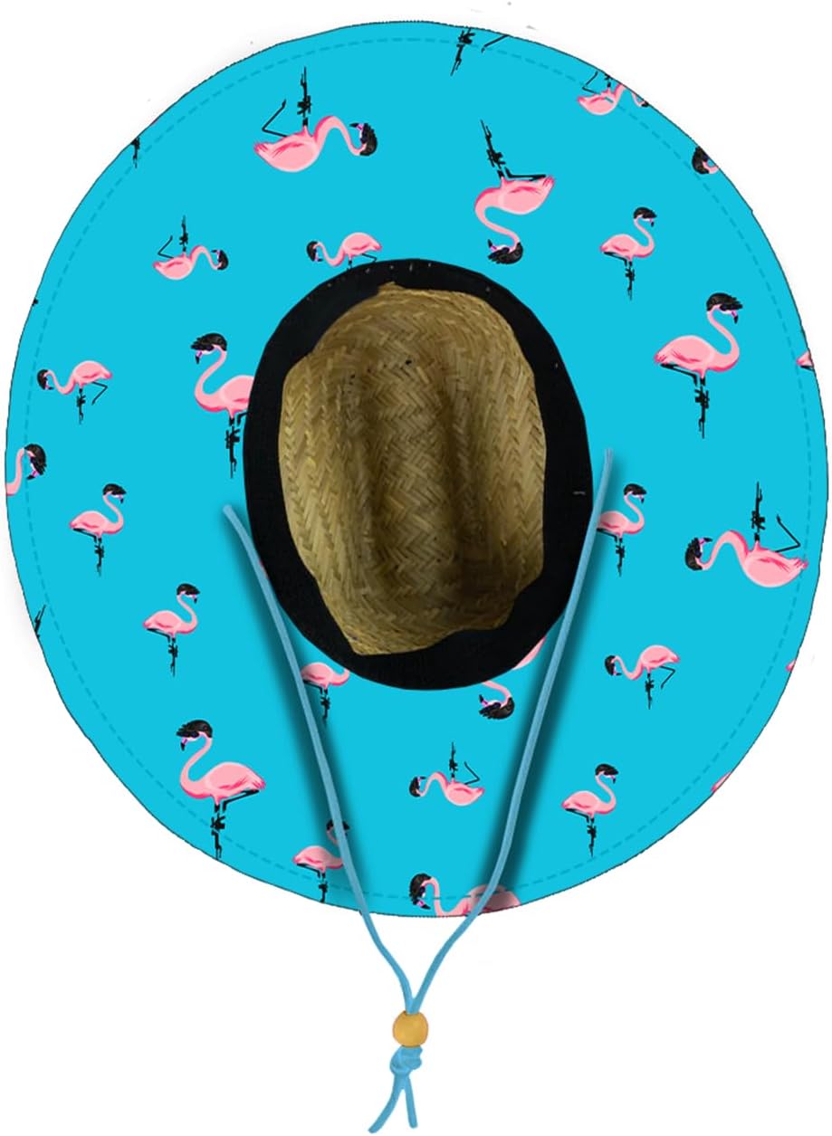 Retro Rifle Men’s Straw Sun Hat-Wide Brim Lifeguard Hat with Custom Under-Brim Prints-Lightweight Sun Protection for Outdoor - Image 5