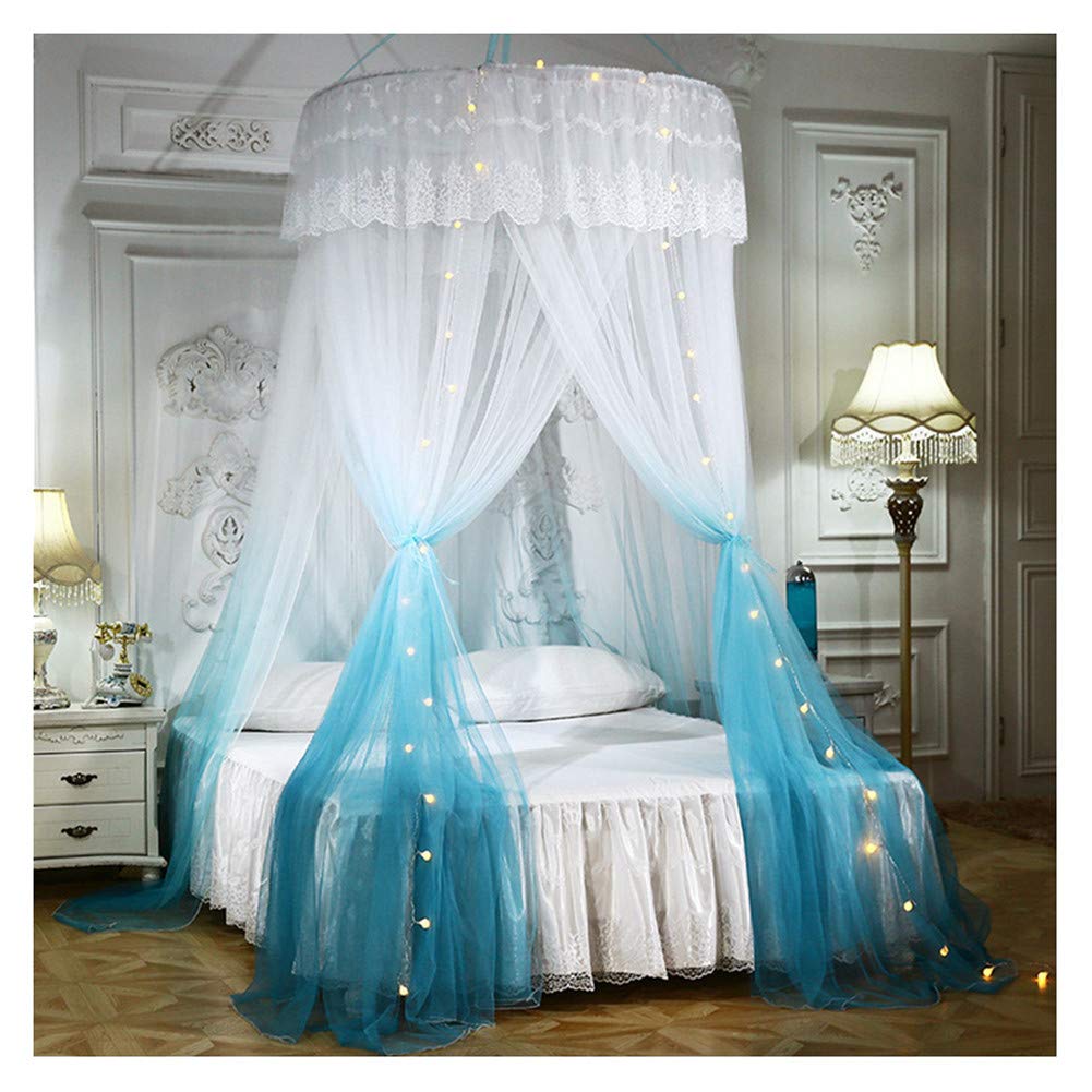 Moskitonetz Bett, Große Romantische Farbverlauf Kuppel Moskitonetz Vorhang Prinzessin Bett Baldachin Spitze Runde Betthimmel für Kinder Erwachsene