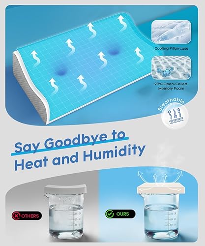 Miniatura 4 de Almohada cervical para aliviar el dolor de cuello  Almohada de contorno de espuma viscoelástica para dormir, almohada de cuello de doble zona de