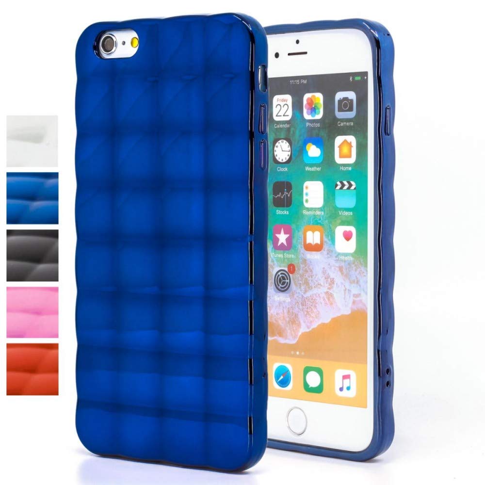 COOVY® Cover for Apple iPhone 6 + plus light TPU silicone bumper case in chrome air cushion style | colour blue