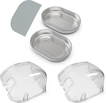 Stainless Steel Bowl & Mat Set and Rear Cover2 Pack for Automatic Microchip Cat Pet Feeder